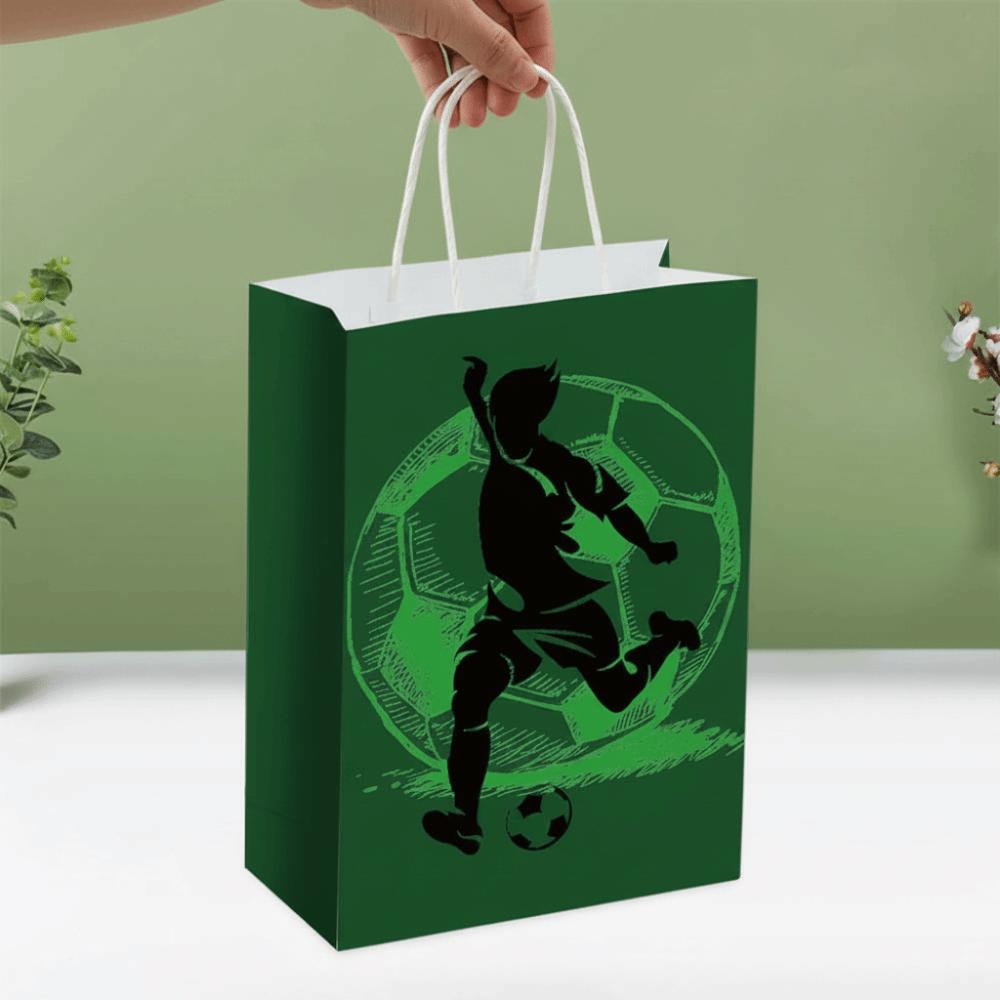 12 PCS Large Capacity Gift Bags for Soccer Events Portable Paper Packs with Handles Shopping Bag