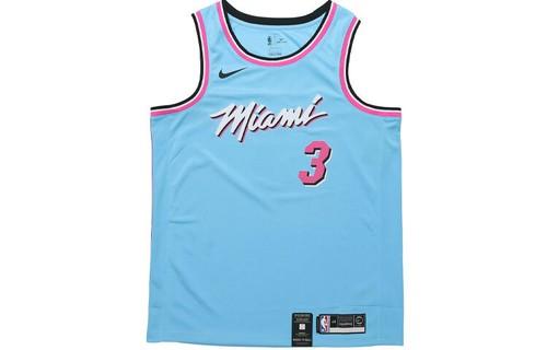 Nike Miami Heat Dwyane Wade 3 City Edition Fan Jersey 2019-2020 Season S синий
