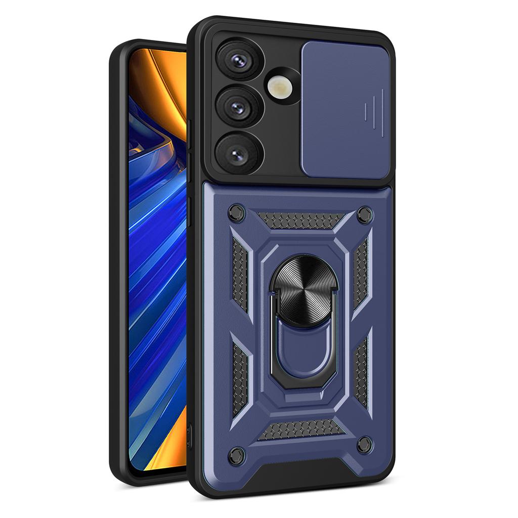 AMORUS For Samsung Galaxy S25+ Case Kickstand PC+TPU Phone Cover with Camera Lens Slider