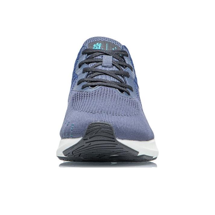 Li Ning Lan One Piece Woven Sports Shock Absorption Low Top Running Shoes Men Running Shoes Gray Blue ARHR131-3