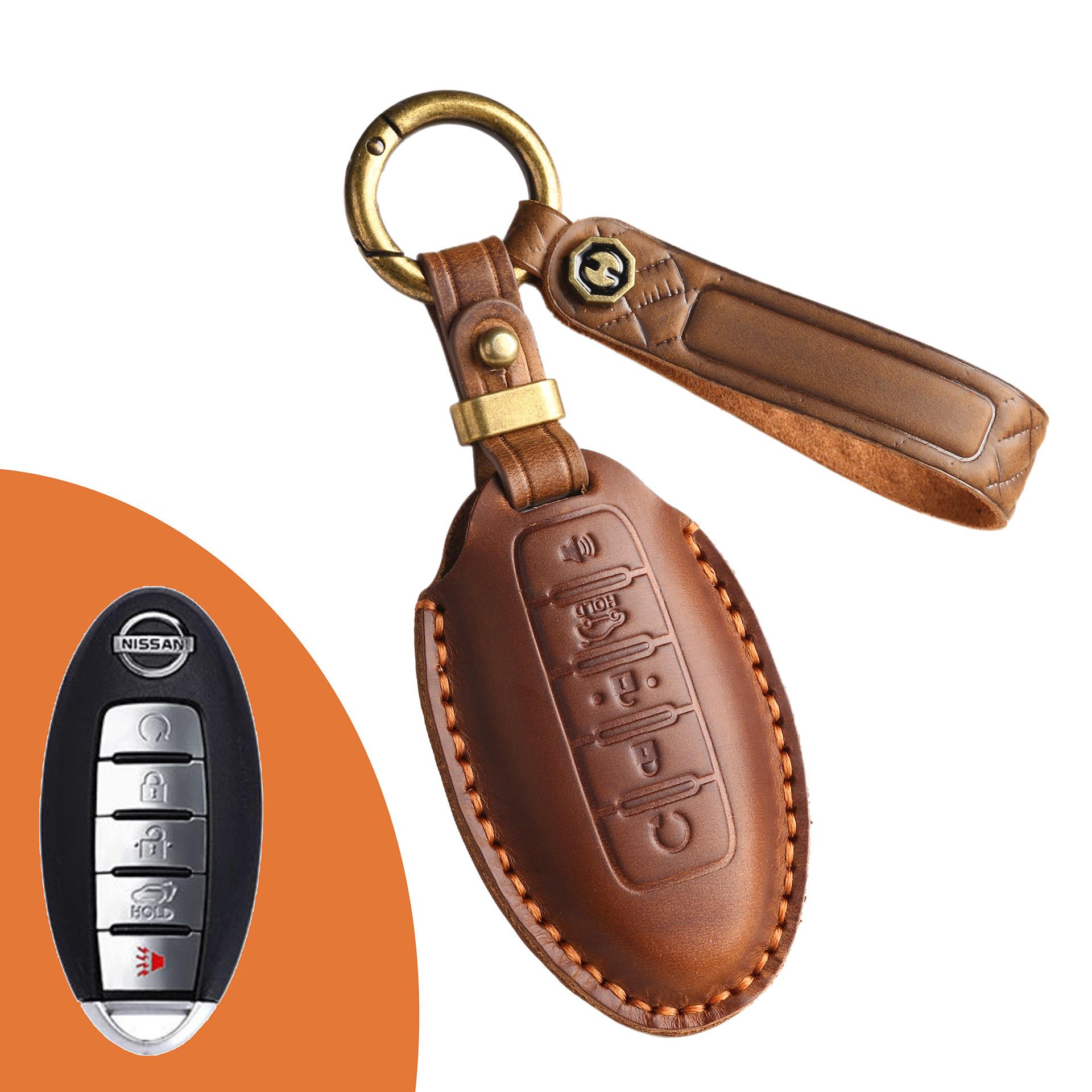 

Ретро чехол для ключа подходит для сумки для ключа Nissan Qijun Qashqai Tiida новый Teana Xuanyi защитный чехол для автомобиля