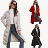 Women's Winter Long Parka Solid Color Thick Warm Hooded Cotton-padded Jackets Coats