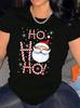 Womens Christmas TShirt Comfortable Crew Neck Casual Cotton Blend ShortSleeves Soft Breathable Top W