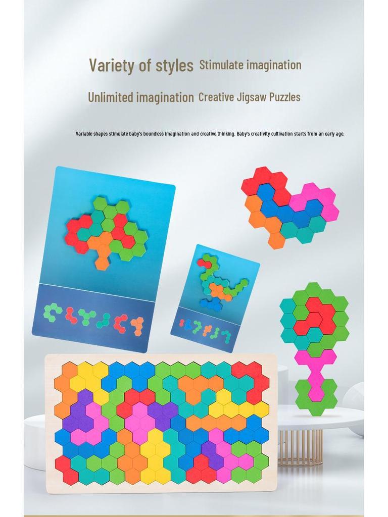 Children's Wooden Tetris Puzzle - Educational Toy for Early Learning and Logical Thinking