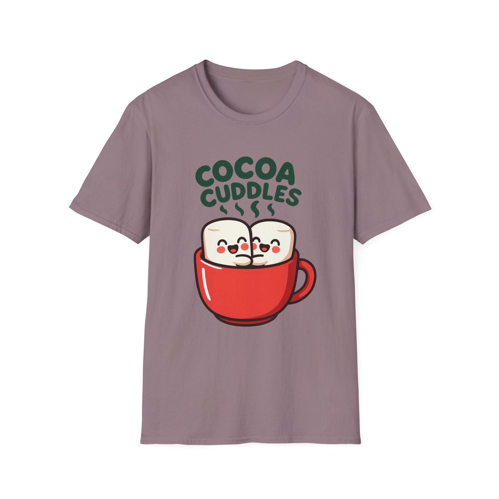 Unisex Softstyle T-Shirt Mens Womens Tees Top Chibi Marshmallow Hug Cocoa Mug Funny Holiday Christmas S