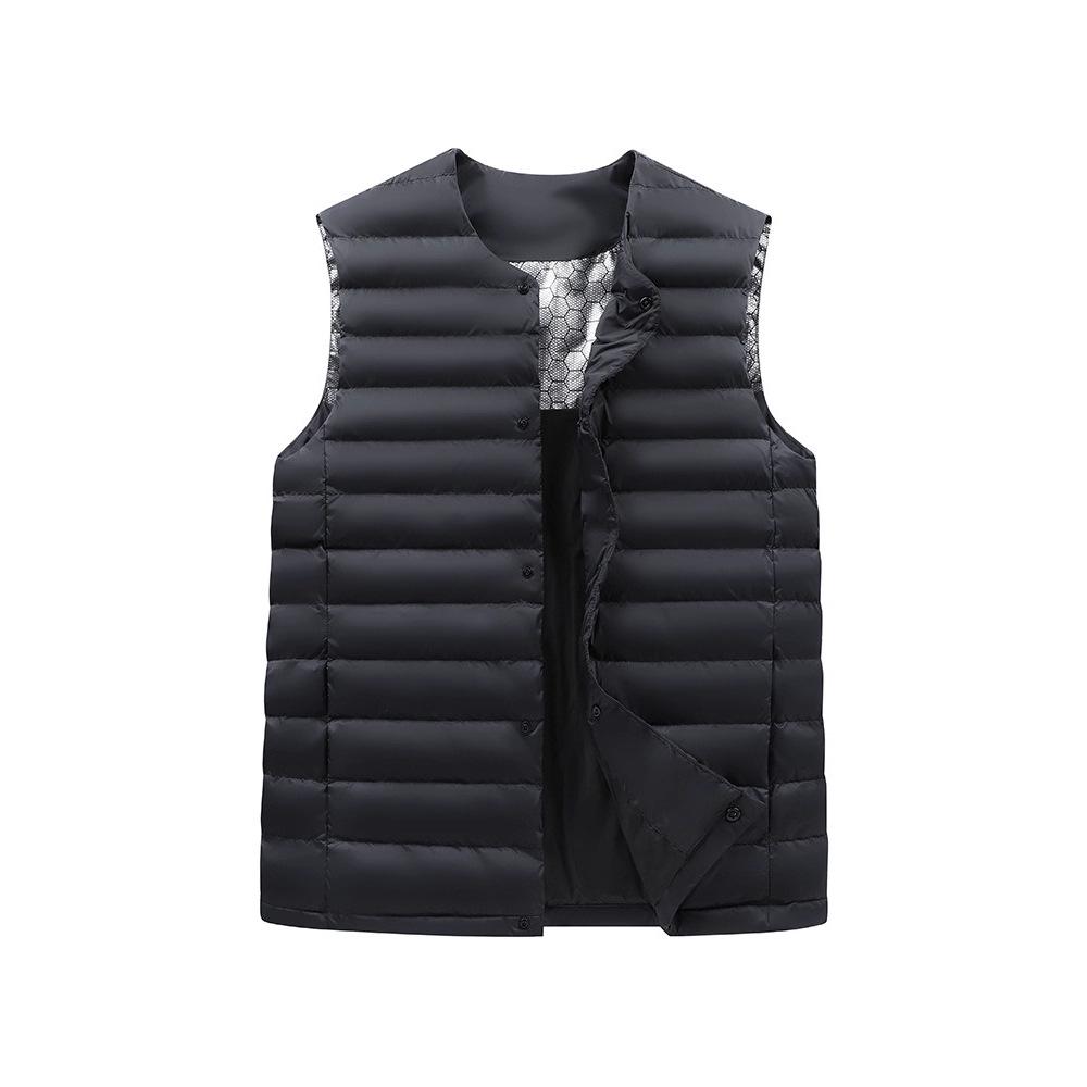 2025 Winter Men's Convertible Round/V-Neck White Duck Down Short Vest