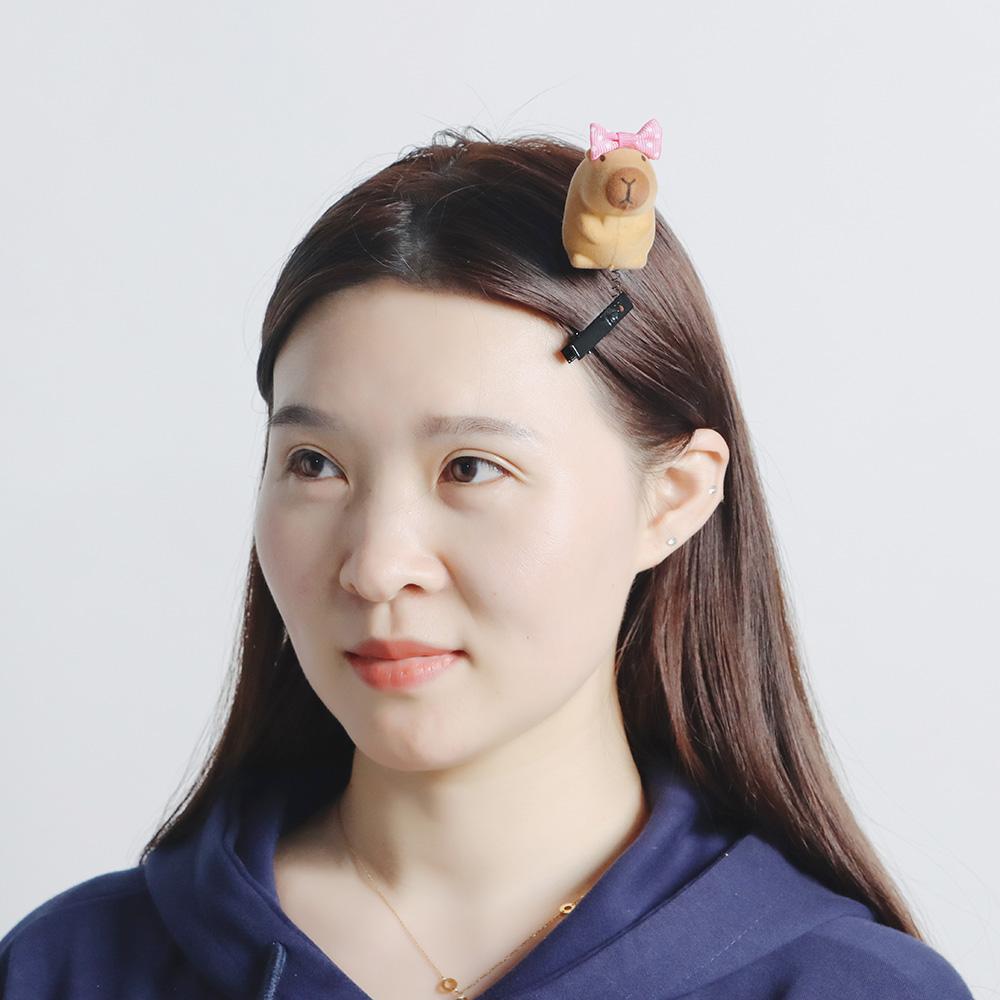 6 Stück 3D Plüsch Haarspange Capybara Haaraccessoires Kawaii Kinder Kopfschmuck Schnabelklemme Partygeschenk