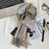 Xiaohongshu Popular Cherry Red New Year'S Red 100% Wool British Versatile Scarf Women'S And Men'S Cashmere Warm Scarf
