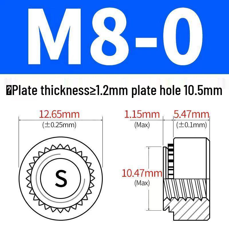 Verzinkte selbstsichernde Muttern, unverlierbare Muttern M3-M12, Einbaumuttern und Einpressmuttern