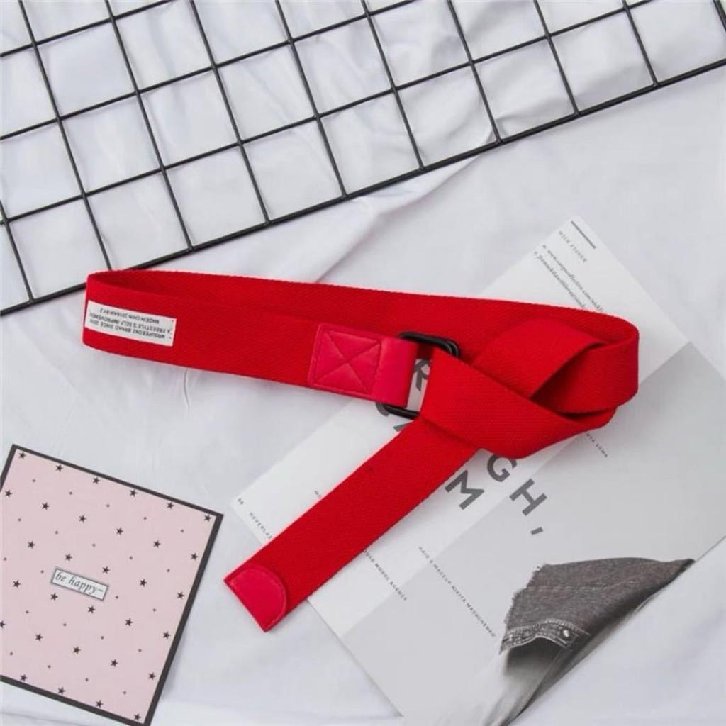 

Letters Numbers Text Canvas Double Loop Buckle Waistband Male Female Universal