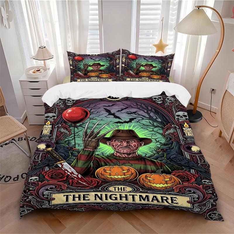 

3pcs A Nightmare on Elm Street Bedding Set, Soft Polyester Duvet Cover and Pillowcases Machine Washable Seasons all suitable071 135x200cm