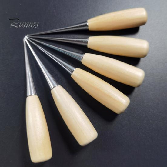 Nähahle, Locherwerkzeug mit Holzgriff, praktischer Lochkegel zum Selbermachen von Lederteppichen für die Heimnäherei