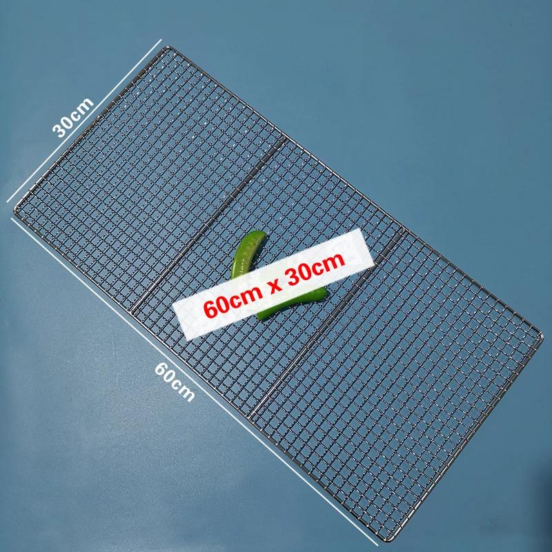304 Edelstahlnetz BBQ-Grill Antihaft-Grillmatte Gitter rechteckig BBQ-Grill Grillnetz Grillnetz Grillwerkzeuge-B