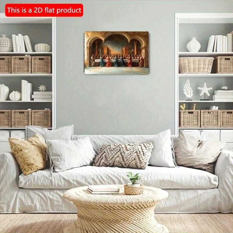 2d Flat 30*20m, Christian inspired Wooden Sign, The Last Supper, Great for Spiritual Home Decor, Wooden Material, for Home, Kitchen, Garden, Bedroom.