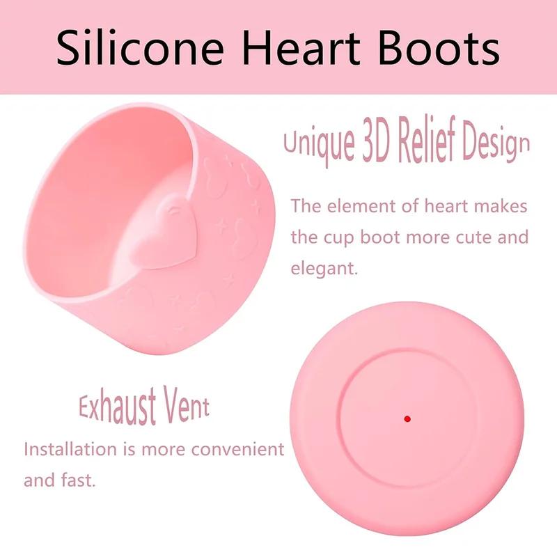 4pcs Heart Cup Accessories Set for Stanley 30oz 40oz Tumbler Cup, Including 2Pcs Cute Straw Cover Caps 10mm Straw Toppers