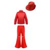 Boys Jazz Dance Outfit Glittery Sequined Long Sleeve Spread Collar Shirt Hat Elastic Flared Pants