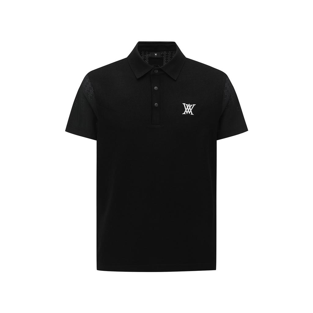 ANEW GOLF Men Hybrid Air Hole Short Sleeve Sweater_Bk