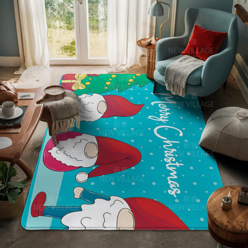 House Entrance Carpet Home Door Mat Living Room Bath Foot Bathroom Non-slip Water Absorption Rugs Bath Merry Christmas Winter