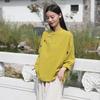 Spring 2026 Women's Zen Tea Ceremony Shirt: Chinese Style, Stand Collar, Color Blocked Cotton Linen