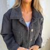 New Fall Single-Button Lapel Puffer Jacket with Faux Fur