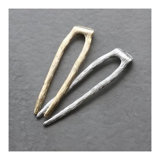JewelVOX Kanzashi Hair Stick - 2-Piece Set, Metal Hairpin for Traditional Japanese Wear, Gold
