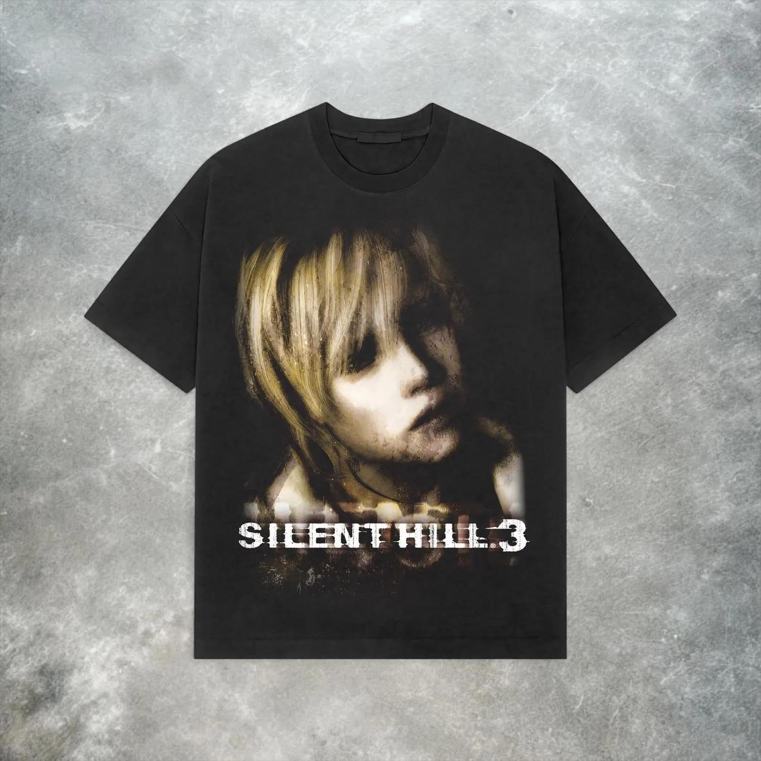 

Vintage Silent Hill 3 Tee Retro Y2K Horror Game Shirt Summer Unisexs and Womens Loose and Breathable Tshirt Top S