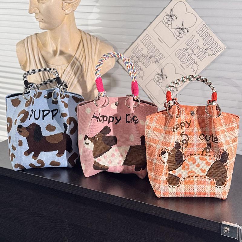 2025 Niedliche Tier Strickhandtasche - Damen Tragetasche mit großem Fassungsvermögen für Arbeit & Ausflüge