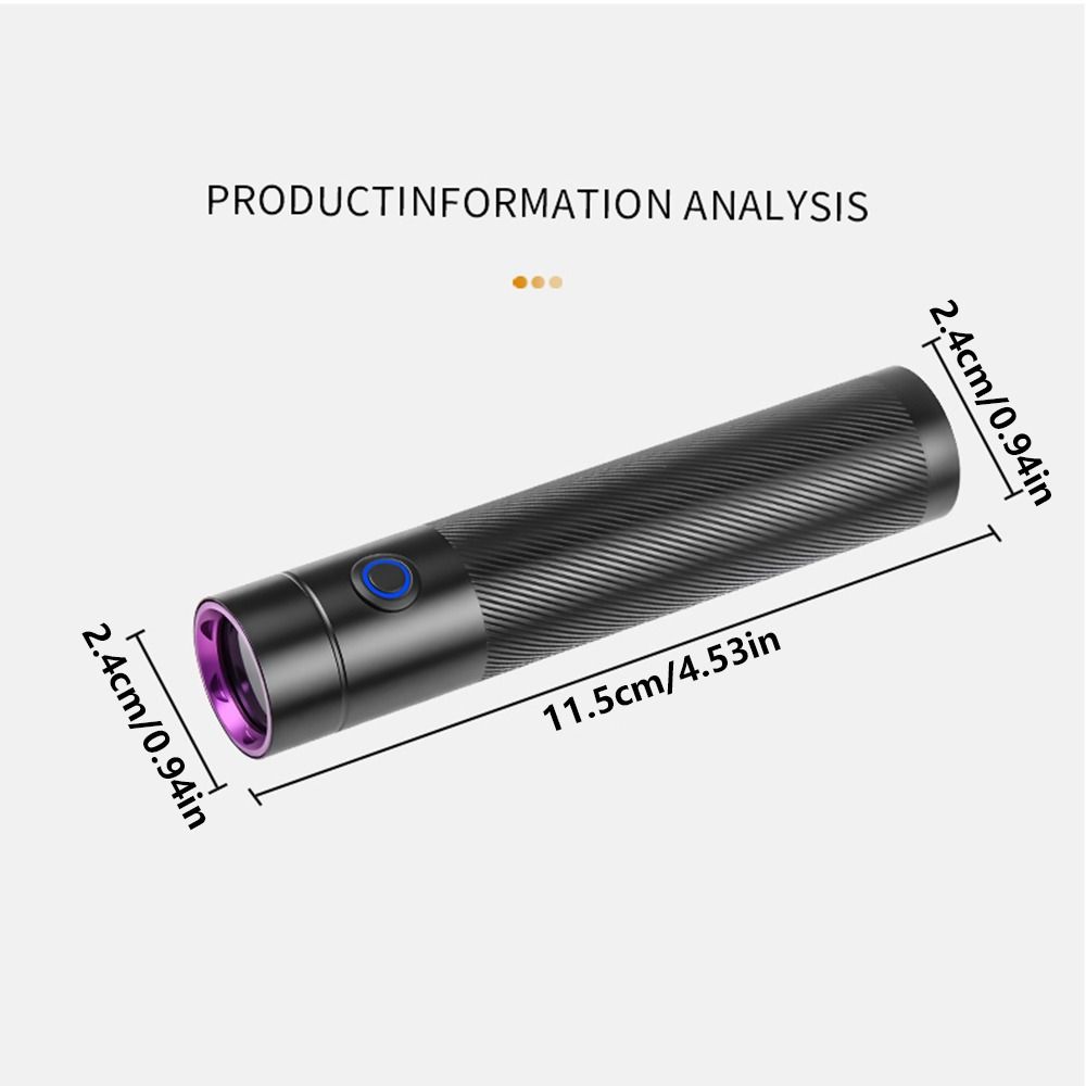 IPX4 Waterproof 365nm Purple Light Lamp Shockproof Blood Tracking Light UV Flashlight  Resin Curing