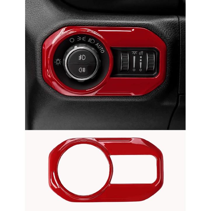 Savadicar Carbon Fiber Interior Accessories - Headlight Switch Trim for 2018-Present Jeep Wrangler JL JLU 4XE & Gladiator JT - Premium Texture
