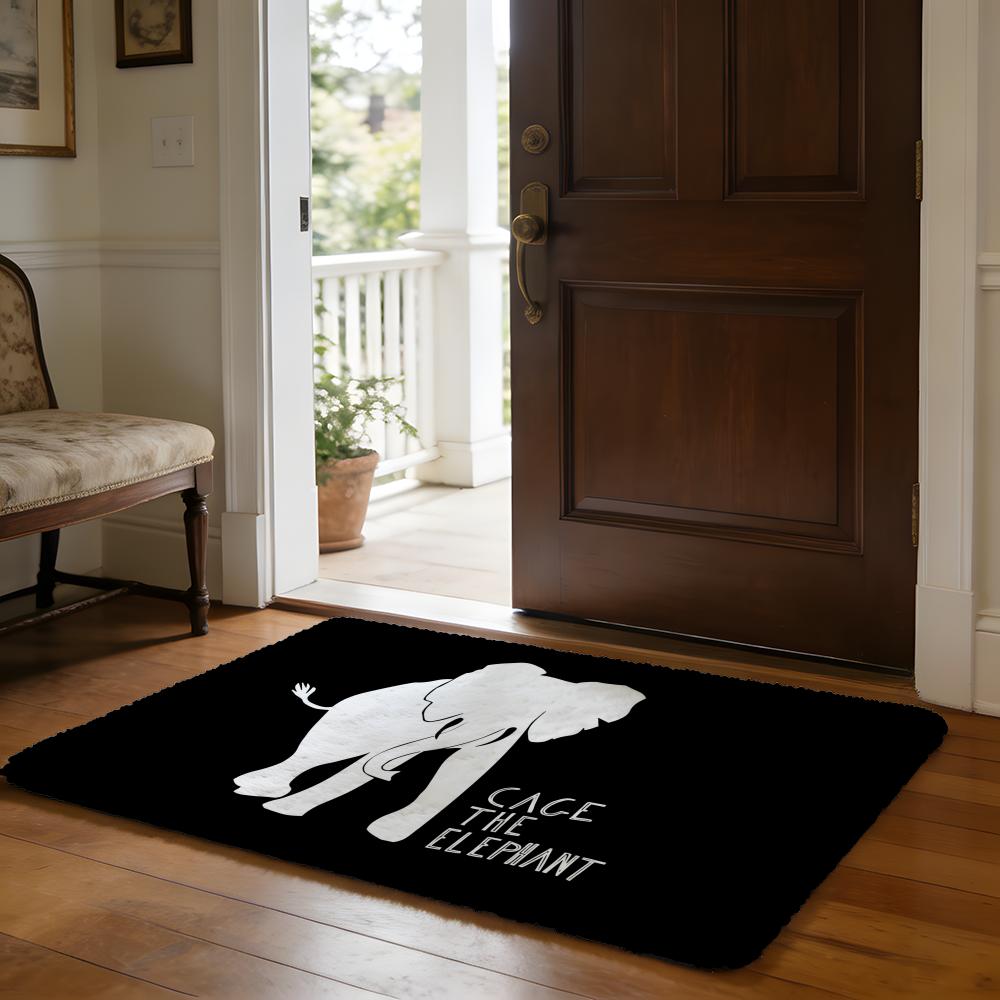 Floor Mat Soft Flannel Rug Non Slip Absorbent Mat for Bathroom Bedroom Home Decor C Cage the elephant album cover