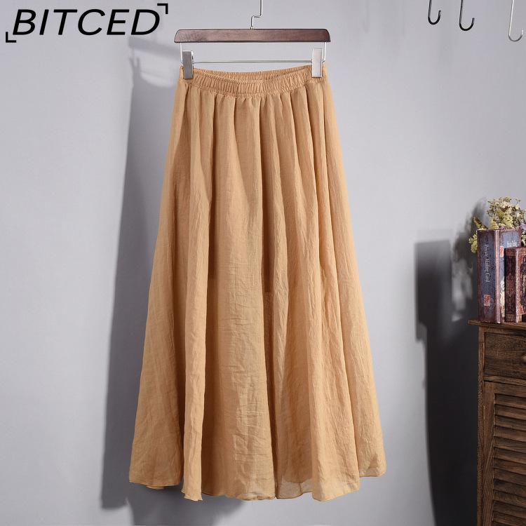 

BITCED Женская Мода Повседневная Однотонная С Принтом Летняя Весенняя Юбка one size