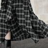 ELLE French Irregular Fashion Design Loose Versatile Slimming Plaid Midi Skirt A-Line Casual Long Skirt Women skirts ER50964