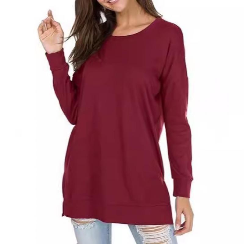 2025 Spring Women Long Sleeve Tees Women Basic White Tops Oversize Solid Tshirt Autumn Pullovers Women Long T-Shirts Loose