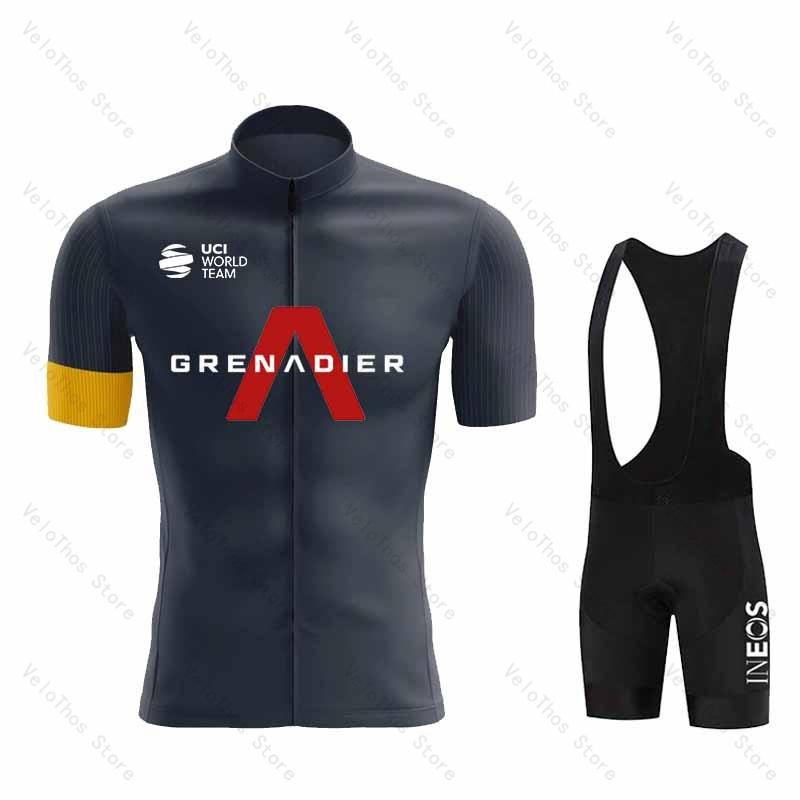 Ineos Grenadier Radsport Set Kurzarm Trikot und Trägerhose Pro Race Fahrradbekleidung Anzug Sommer MTB Kleidung Trikot Atmungsaktiv