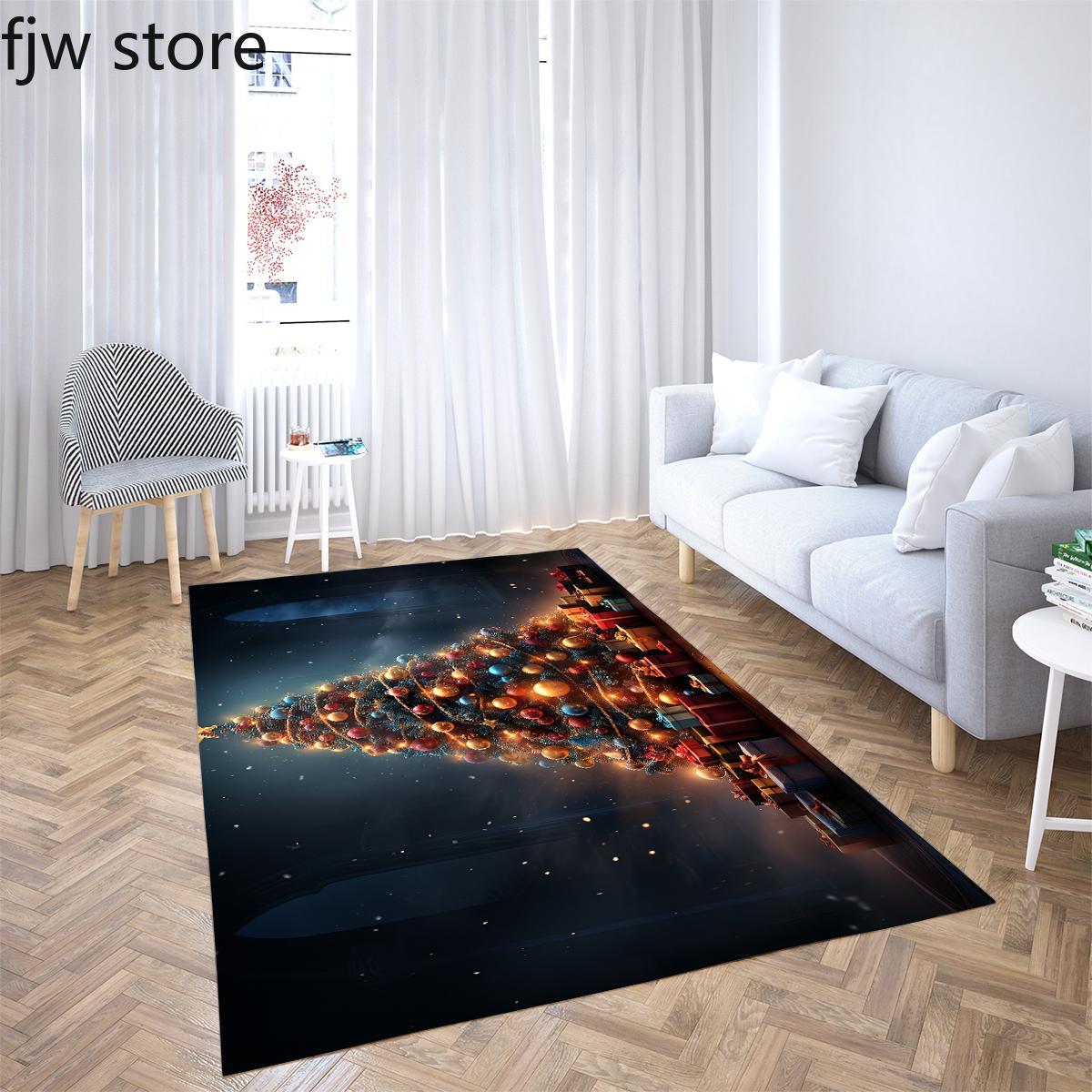 

Домашнее рождественское украшение, ковер, Рождественская елка, коврик с принтом для гостиной, спальни, ковер для ног, коврик для входной двери