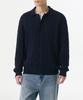 Cotton Cable Collared Cardigan [Navy]