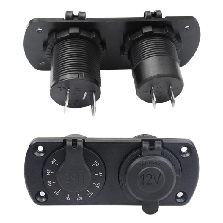 High Compatibility Double USB A 4.8A Charging Panel for Vehicle and Marine Use Including Voltage Screen Waterproof Cover