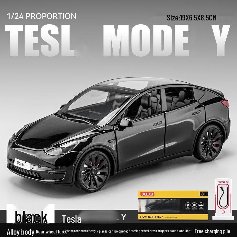 XLG1:24 Tesla Model Y Alloy Car Simulation Sedan Ornament Toy for Children.