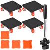 4 Roller Furniture Lifter Heavy Duty Anti-Slip Material Moving System Multi-Purpose Moving Furniture Roller Dollies Furnishings