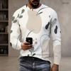 Men Plus Size Round Neck Long Sleeve Abstract Printed Casual Pullover T Shirt