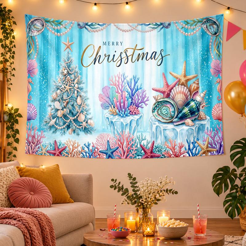 Weihnachtsthema Wandteppich, Xmas Wandbehang, Feiertags-Heim Schlafzimmer Dekoration