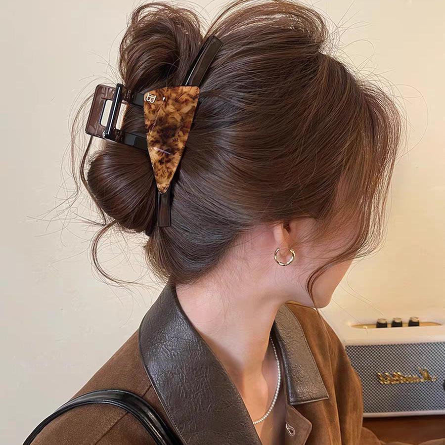 Pinza para el pelo grande de alta gama con estampado de leopardo 2025 para mujer