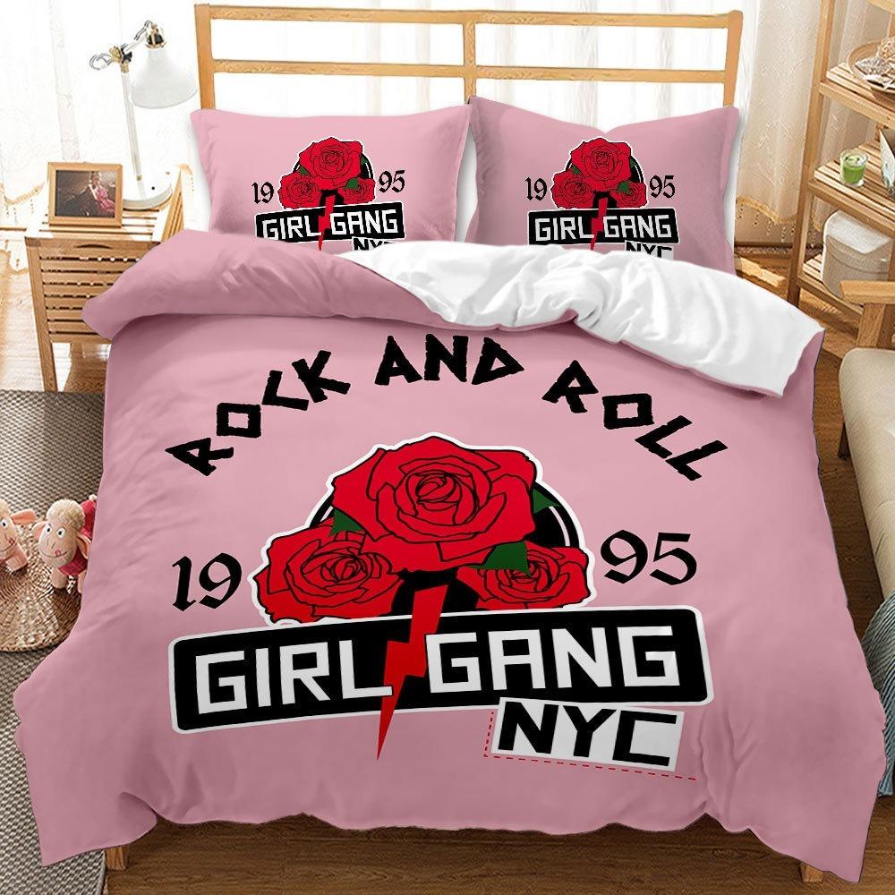 3D Flower Rose Countryside Style Down Duvet Cover Pillowcase Couple Bedding Set Kid Teen Girl Home Decoration Gift