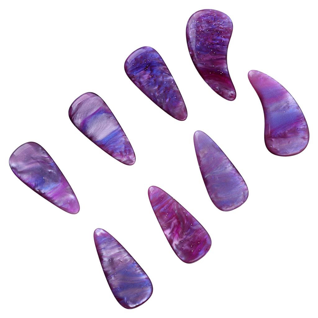 8 Stück Guzheng Fingerplektren Silikonpolymer Zart Glatt Aussehen Elastisch Professionelle Guzheng Nagelabdeckungen Milchig