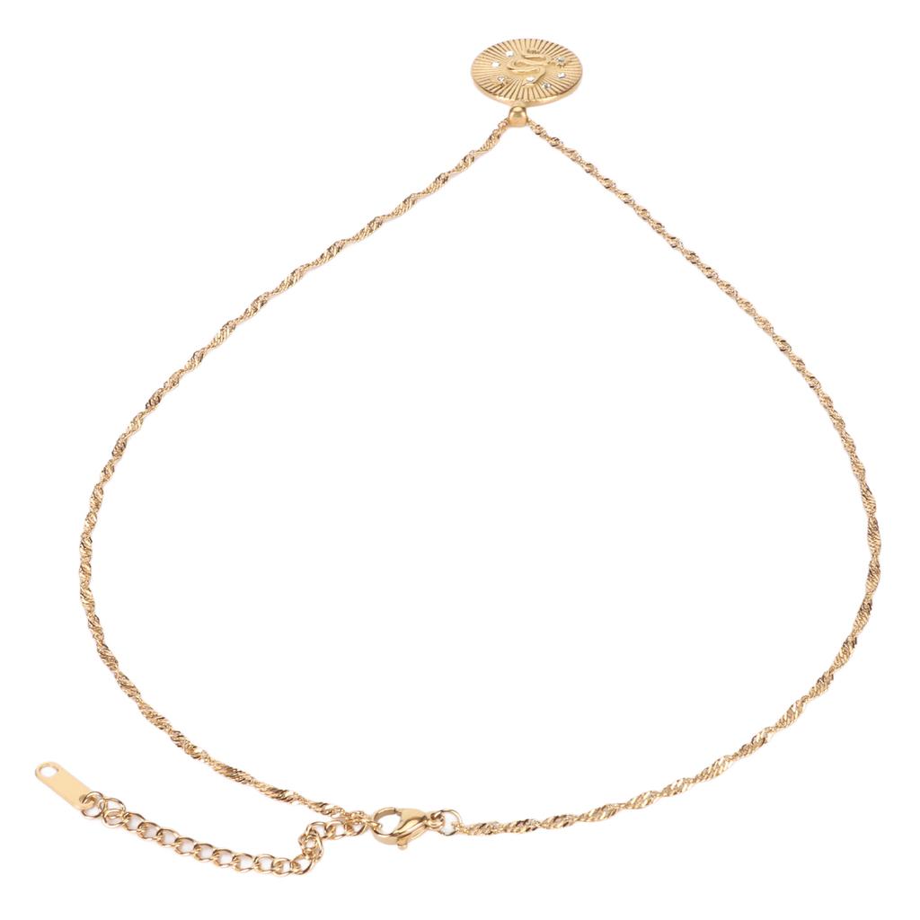 Náhrdelník pro ženy s bílým zirkonem, hadí vzor, galvanizovaný, módní dámský přívěsek