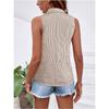 Camisa de Mujer de Verano sin Mangas Holgada a Rayas Elegante Blusa de Oficina Moda Casual Sencilla Dulces Tops Cuello Solapa Ajustado Ropa Streetwear