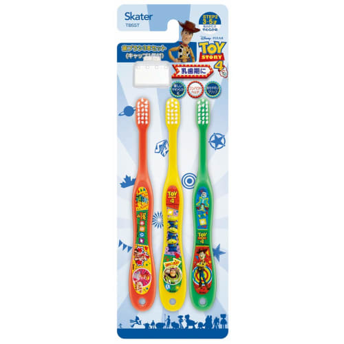 Skater Toothbrush, Soft Toothbrush for Preschoolers, Ages 3-5, Toy Story 4 Disney Design, 14cm, 3-Pack, TB5ST