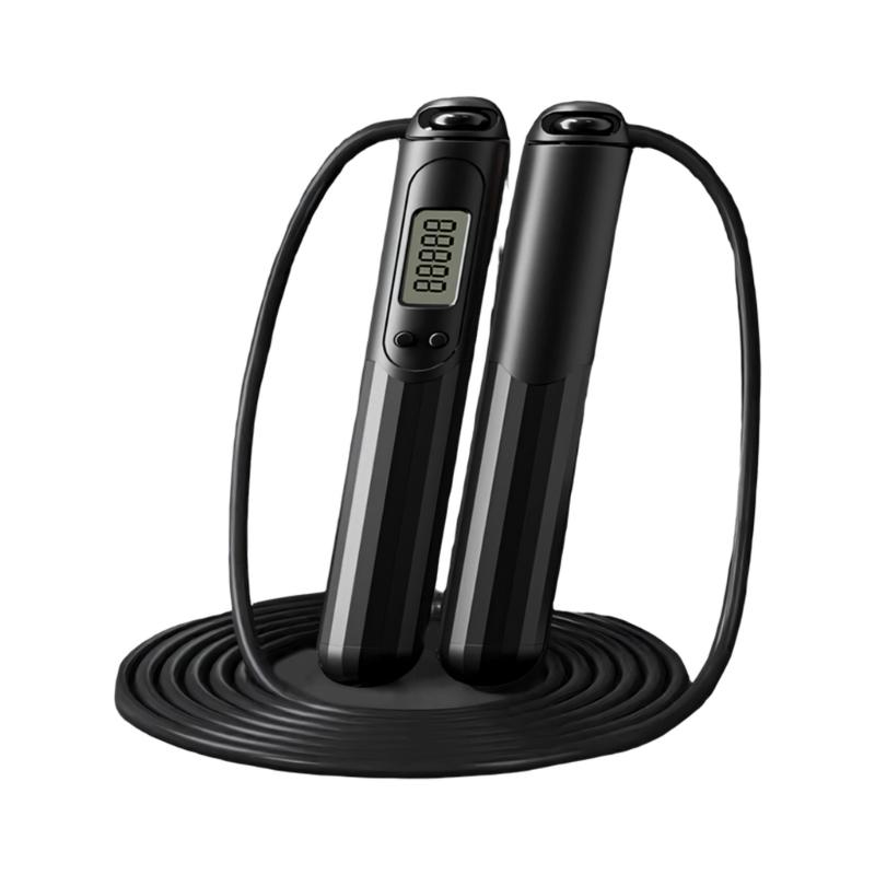 

Fitness Skipping Rope with Counter Electronic Counting Jumping Rope Weighted Jump Rope Home Workout Equipment чорний