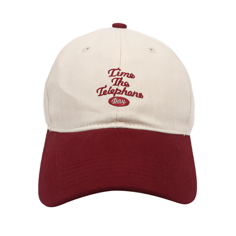Fashion Korean Style Letter Embroidered Baseball Cap Unisex Street Casual Color Blocking Peaked Cap