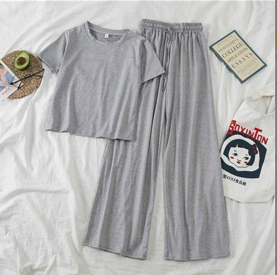 2025 Summer Korean Style Women's Short Sleeve Suit & Wide-Leg Pants Set - Trendy Casual Two-Piece